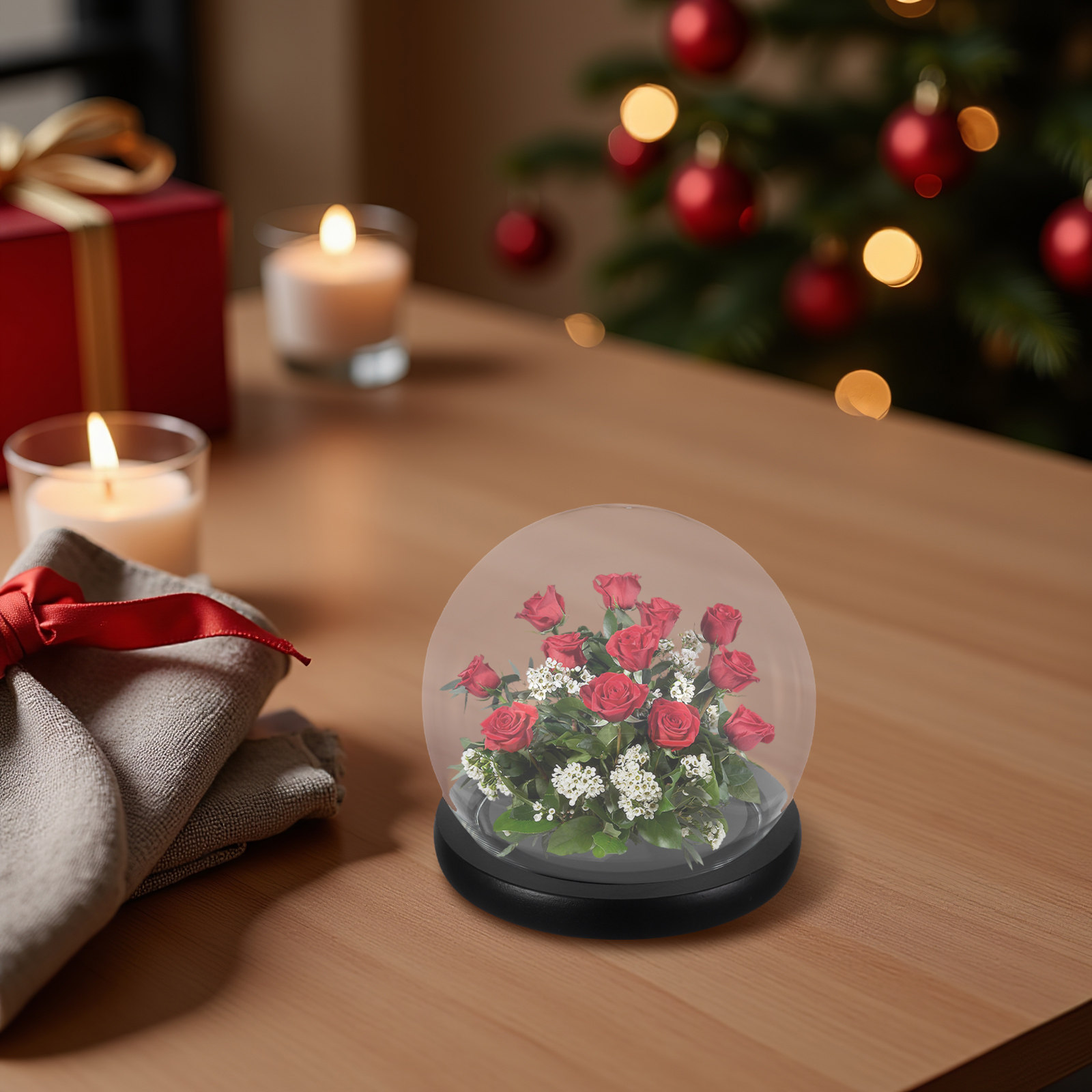 Cúpula de cristal con base de  - Plastic Dome Clear reseña y precio